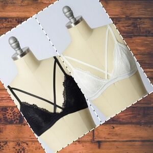 CENTER CROSS LACE BRALETTE